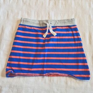 Johnnie B Boden girls 11-12 years blue & coral stripe skirt has pockets VGUC
